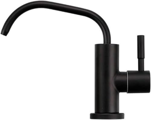 Moderner Trinkwasserhahn aus Edelstahl mit einem Loch und Kaltwasserfilter Wasserhahn for die Küchenspüle mit Wasserspender(Black) von POADGBCN