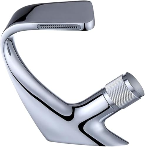Moderner Waschbeckenhahn for das Badezimmer Einlochmontage Wasserhahn mit Warm und Kaltwassermischer for Waschbecken(Silver) von POADGBCN
