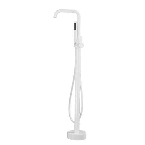 POADGBCN 360° drehbare freistehende Badewannen Duschmischbatterie Badezimmer drehbare Duscharmatur Set Duschkombination(White) von POADGBCN