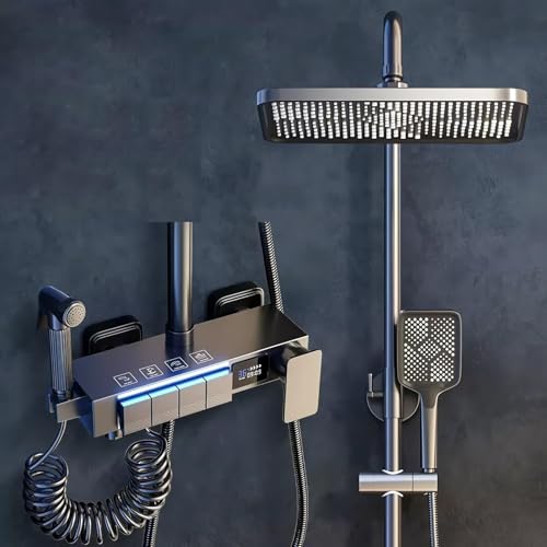 POADGBCN Digitales Duscharmatursystem mit Klaviertasten und Umgebungsbeleuchtung Regenduschkopf Handbrause Wannenauslauf Bidet-Sprühgerät Kombi-Set POADGBCN Digitales Duscharmatursystem mit Klaviertasten und Umgebungsbeleuchtung Regenduschkopf Handbrause Wannenauslauf Bidet-Sprühgerät Kombi-Set von POADGBCN