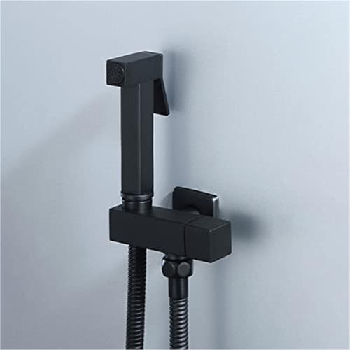 POADGBCN Messing Bidet WC Sprüharmatur Set zur Wandmontage mit Duschmischbatterie runder Griff for Badezimmer Bidet Waschmaschine(Black) von POADGBCN