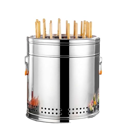 Rauchfreier Hängegrill aus Edelstahl 360°Bratofen Holzkohle Schmorfass for das Kochen im Innen und Außenbereich Camping(Large) von POADGBCN