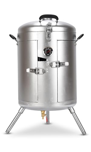 Rauchfreier Holzkohle Hängeofen BBQ Grill Schmorofen for drinnen und draußen for Partys mit mehreren Personen und Familienfeiern(Silver) von POADGBCN