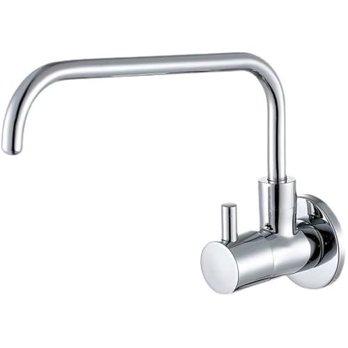 Robuster Küchenhahn zur Wandmontage aus Messing for gefiltertes Kaltwasser 360° drehbarer Trinkwasserhahn for die Küchenspüle(Silver) von POADGBCN