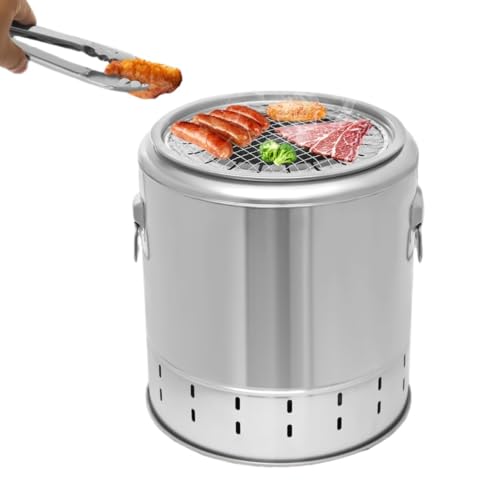 Tragbarer rauchfreier Holzkohle Fassgrill aus Edelstahl 360° beheizter Kebab und BBQ Grill for Kochen im Freien for Camping Picknicks Tragbarer rauchfreier Holzkohle Fassgrill aus Edelstahl 360° beheizter Kebab und BBQ Grill for Kochen im Freien for Camping Picknicks von POADGBCN