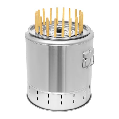 Tragbarer rauchfreier Holzkohlegrill aus Edelstahl 2 in 1 Kebab BBQ Grill for Picknicks Camping Reisen Partys Strände(Small) von POADGBCN