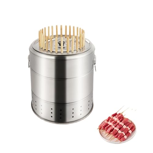 Tragbarer rauchfreier Holzkohlegrill aus Edelstahl 360°Braten Kebab BBQ Herd for Kochen im Freien Camping Picknick im Hinterhof Tragbarer rauchfreier Holzkohlegrill aus Edelstahl 360°Braten Kebab BBQ Herd for Kochen im Freien Camping Picknick im Hinterhof von POADGBCN