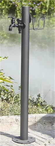 Vertikale Garten Wassersäule aus Edelstahl 304 frostsicherer Hydrant zur Bodenmontage Bewässerungshahn for Gartenbrunnen im Freien(Double faucet,Height 86cm*Diameter 5cm) von POADGBCN