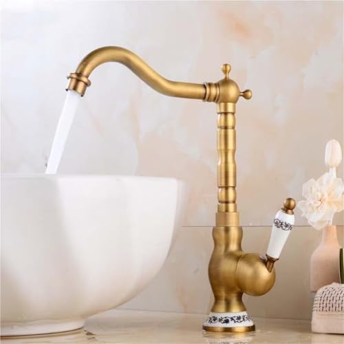 Vintage Küchenspüle Wasserhahn for Bar Bauernhaus 360° schwenkbar antiker Kupfer Heiß Kalt Mischbatterie for Waschbecken(Tall) von POADGBCN