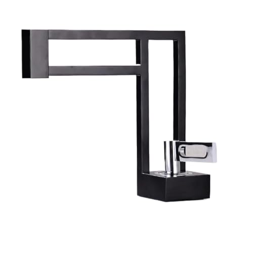 Vintage Waschbeckenhahn aus massivem Messing Mischbatterie for heißes und kaltes Wasser kreativ ausgehöhlt for moderne Waschbecken(Black silver) von POADGBCN