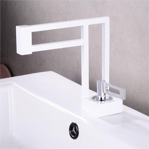 Vintage Waschbeckenhahn aus massivem Messing Mischbatterie for heißes und kaltes Wasser kreativ ausgehöhlt for moderne Waschbecken(White silver) von POADGBCN