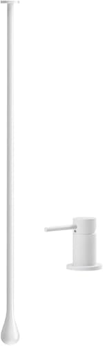 Wandmontierter Badezimmerhahn aus Messing mit heißem und kaltem Wasser Deckenwaschbeckenhahn mit Arbeitsplattenschalter for Hotel Gewerbe(White,Countertop Switch) von POADGBCN