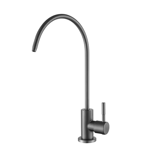 Wasserfilter Küchenarmatur mit Filtration Einhebelmischer 360° drehbarer Auslauf Hochbogenhahn for Zuhause Restaurant Wohnmobilspüle(Gray) von POADGBCN