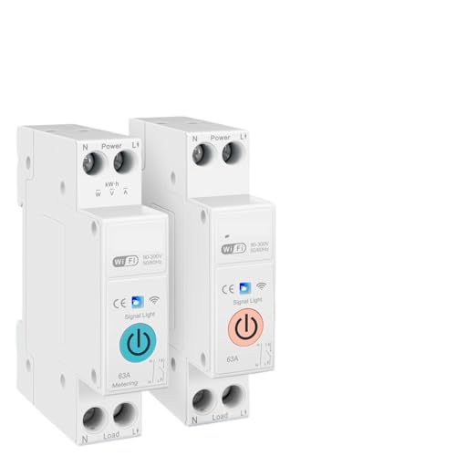 1 stücke 63A 1P + N Switch Energiezähler KwH Metering Überwachung Circuit Breaker Timer Relais MCB TUYA Leben(63A No Metering) von POAHBCD