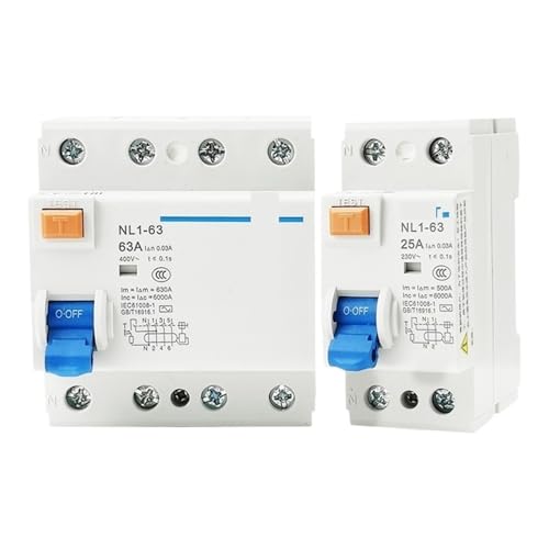 1 stücke NL1-63 1P + N 2P 3P + N 4P 63A 40A 25A 30mA FI-SCHUTZSCHALTER 50HZ Elektromagnetische Leckage Fehlerstromschutz(1P 1N (2P) NL1-63,25A) von POAHBCD