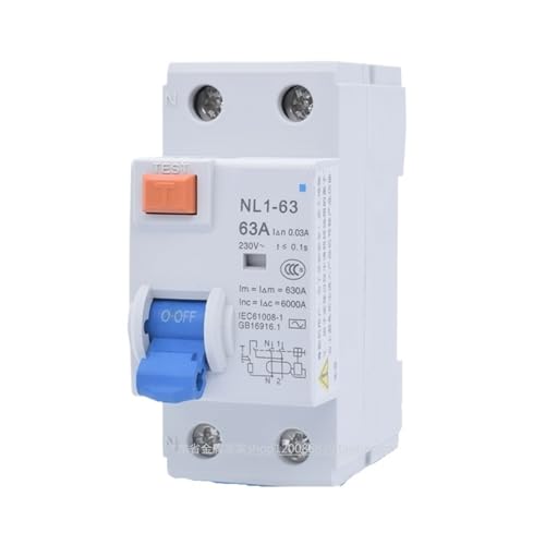 1 stücke NL1-63 1P + N 2P 63A 40A 25A 30MA FI-SCHUTZSCHALTER Elektronische Elektrische Fehlerstromschutzschalter Fehlerstromschutz(1P 1N (2P),40A) von POAHBCD
