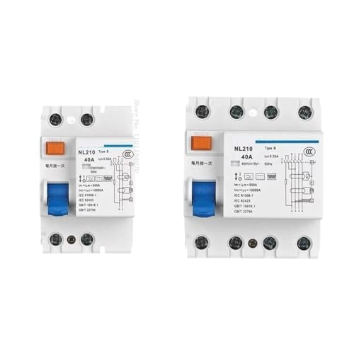 1 stücke NL210 Typ B FI-SCHUTZSCHALTER 3P + N 4P 2P 1P + N 63A 40A 25A 30MA Elektrische Fehlerstromschutzschalter Fehlerstromschutz(3P 1N,63A) von POAHBCD