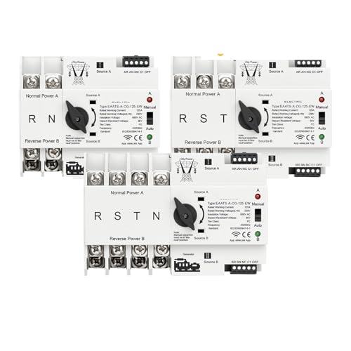 ATS Dual Power Automatische Übertragung Elektrischer Wahlschalter Unterbrechungsfreie Stromversorgung Zeitrelais AC 125A(2P) von POAHBCD