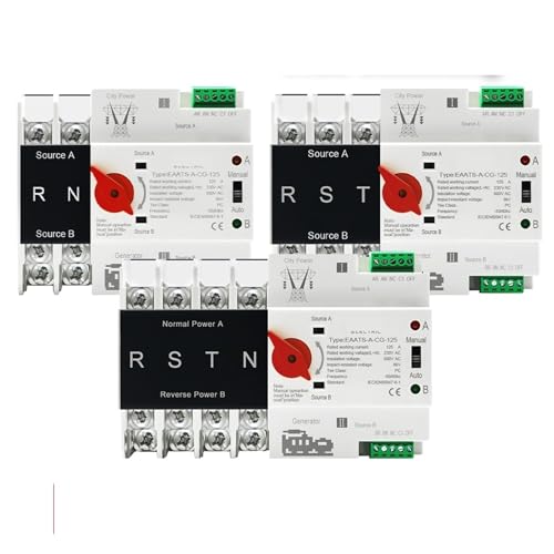 Din-Schiene 2P 3P 4P ATS Dual Power Transfer Wahlschalter for unterbrechungsfreie Stromversorgung 100A 125A AC 110V 220V(4P,110V) von POAHBCD