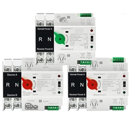Din-schiene 2P 4P ATS Dual Power Transfer Switch Elektrische Wahlschalter Unterbrechungsfreie Stromversorgung 125A AC 110V 220V PV(City Grid-City Grid,4P 220V) von POAHBCD