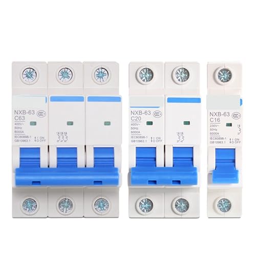 MCB NXB-63 1P 2P 3P 4P AC 230/400V 1A-125A Circuit Breaker DIN Schiene montage Miniatur Haushalt Luft Schalter(NXB-63 16A,3P) von POAHBCD
