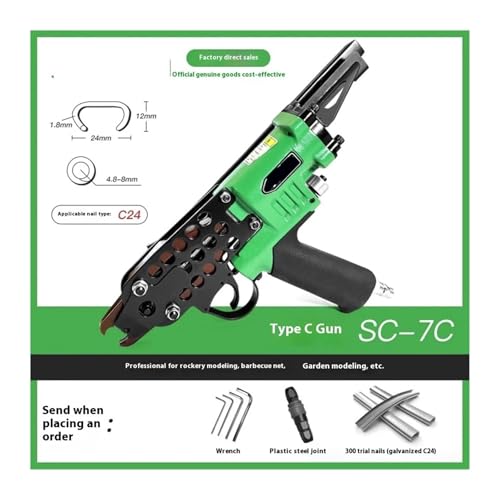 Druckluftnagler, SC7E/760C/SC7C C Ring Zange Werkzeug Air C-typ Maschine Nagler Pneumatische Nagelpistole,für die Holzbearbeitung(SC-7C) von POAHNCU