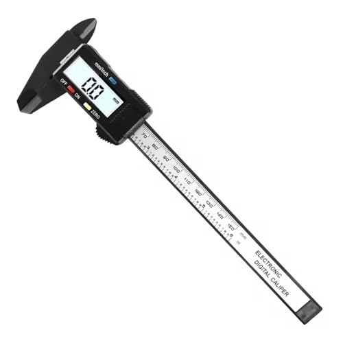 Mikrometer LCD digital, 150mm Elektronischer Digitaler Messschieber Carbon Fiber Dial Messschieber Mikrometer Messwerkzeug Digitales Lineal Messschieber Messwerkzeug(0-150mm Black) von POAHNCU