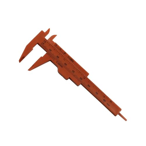 Mikrometer LCD digital, 50 Stück tragbarer Mini-Messschieber aus Kunststoff, 0–80 mm, Doppelskala, Lineal, Messwerkzeuge for kleine Objekte, kreatives Geschenk Messschieber Messwerkzeug(Red) von POAHNCU