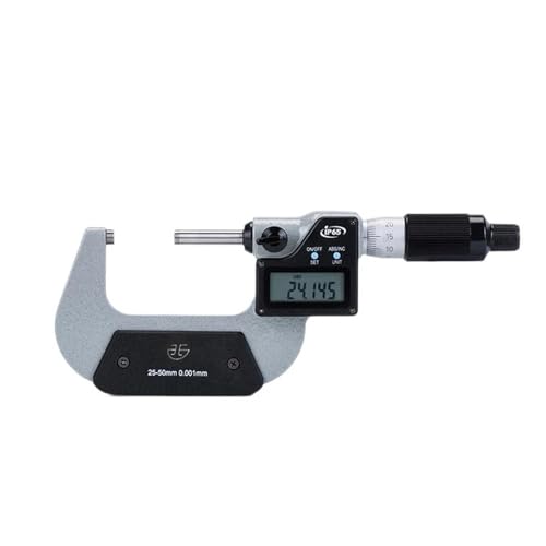 Mikrometer LCD digital, Elektronischer Außenmikrometer 0-25 mm 25-50 mm IP65 Wasserdichter digitaler Mikrometer Messschieber Messwerkzeug(50-75mm) von POAHNCU