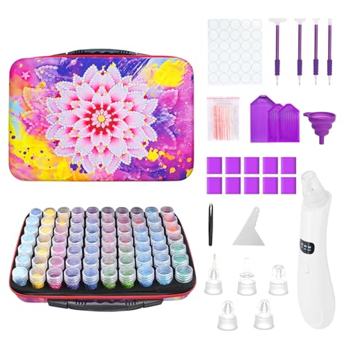 POANES Diamond Painting Zubehör Boxen, Portabilität Aufbewahrungsbox für Diamond Painting Erwachsene (Purple) von POANES