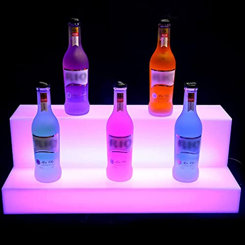 POCDOKYZ Weinregal mit 2 Ebenen, LED-Acryl-Flaschenhalter, praktisch und schön, austauschbarer Weinflaschenhalter, geeignet für Zuhause, Geschäft, Bar Party von POCDOKYZ