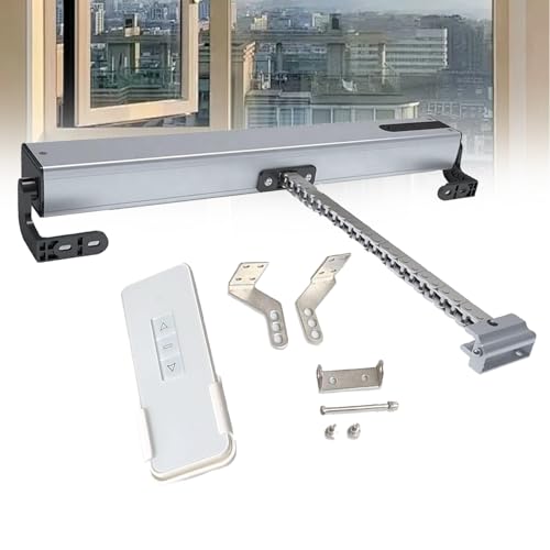 DC24V Automatischer Fensteröffner Mit Fernbedienung Und Regensensor – 400 Mm Hub, Elektrischer Kettenantrieb Für Dachfenster, Flügelfenster, Oben/unten Aufgehängte Fenster,400mm von POCDUUA