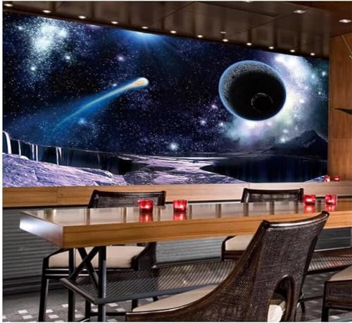 3D-Tapete Mit Sternenhimmel, Science-Fiction-Weltraum-Thema, Abgehängte Decke, Bar-Hintergrund, Tapete, Ktv-Box, Dekoration, Wandgemälde-200Cmx140Cm von POCHY