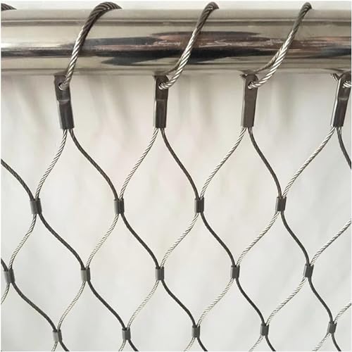 POCHY Sicherheitsnetz Kinder Schutznetz, 304 Edelstahl-Seilgeflecht Treppe Zaun Sicherheitsschutz Gartenzaun Schutznetz (Color : 10cm/1.5mm, Size : 0.8x1m(2.6x3.3ft)) von POCHY