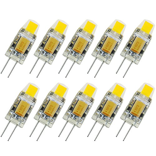 10er Pack, Pocketman G4 LED-Lampe 12V AC/DC COB-Glühlampe Licht 1.5W kaltweiß 360 Abstrahlwinkel[Energieklasse A+] von POCKETMAN