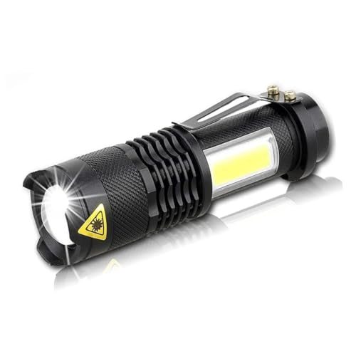 Mini-COB-LED-Taschenlampen, ultrahell, Q5-Licht, 4 Modi, tragbare Taschenlampe, Taschenlichter (1 Packung) von POCKETMAN