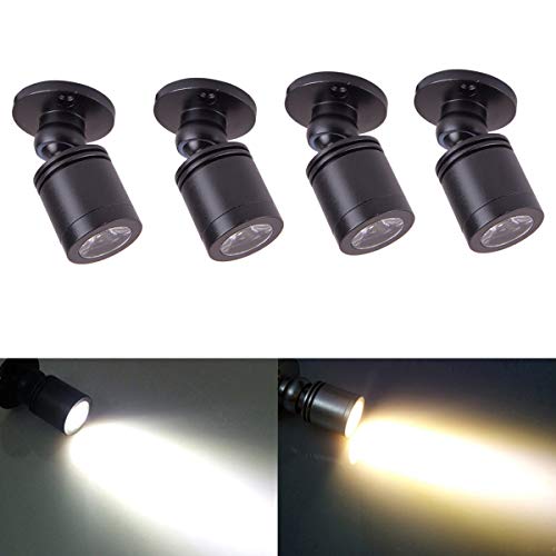 Mini Spotlight Schmuck Showcase Display Beleuchtung LED1.5W DC12V Schmuck Counter Light Showcase Licht Counter Spotlight (black, warm white) von POCKETMAN