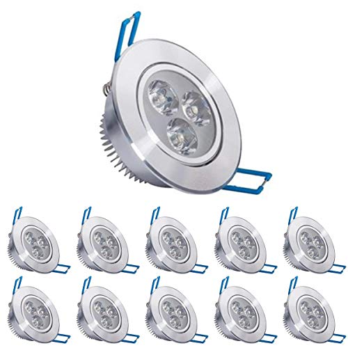 POCKETMAN 3W LED-Deckenleuchte Downlight,Warmweiß Einbaustrahler,Mit LED-Treiber(10 Packung) von POCKETMAN