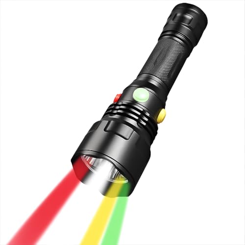 POCKETMAN 4-in-1 Mehrfarbige LED-Taschenlampe, hohe Lumen, Magnetfuß-Taschenlampe mit 9 Modi für Outdoor-Reisen, Wandern, Nachtangeln, Geschenke und Notbeleuchtung von POCKETMAN
