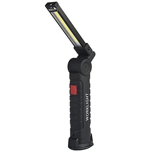 POCKETMAN LED-Arbeitsleuchte, USB, wiederaufladbar, COB-LED-Taschenlampe, magnetisch, 3 Modi, Rücklicht, ultrahelle Hängetaschenlampe, für Autoreparatur, Heimgebrauch und Notfall (Klein) von POCKETMAN