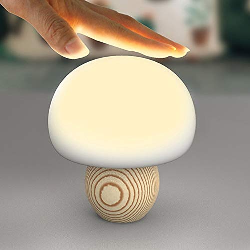 POCKETMAN LED-Nachtlicht, süßes Pilz-Pat-Licht, Silikon, USB-Nachtlampe, magnetischer Berührungssensor, Atmosphärenlampe, Schlafzimmer, Nachttischlampe von POCKETMAN