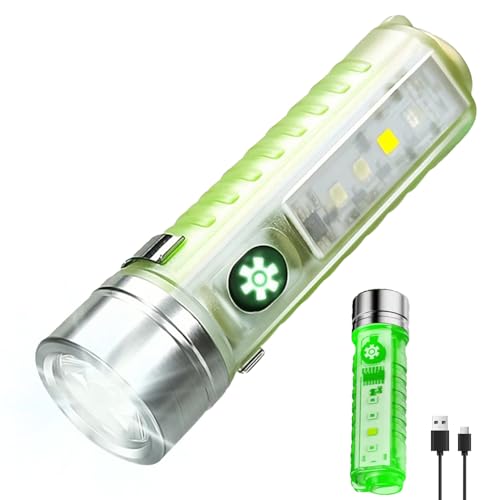 POCKETMAN Mini LED Taschenlampe,Superhelle Schlüsselbundlampe Mit Rot-Blau Seitenlicht,USB C wiederaufladbar Fluoreszenz Handlampe,6 Modi Mit Magnetclip für Camping,Wandern,Outdoor,Notfall POCKETMAN Mini LED Taschenlampe,Superhelle Schlüsselbundlampe Mit Rot-Blau Seitenlicht,USB C wiederaufladbar Fluoreszenz Handlampe,6 Modi Mit Magnetclip für Camping,Wandern,Outdoor,Notfall von POCKETMAN