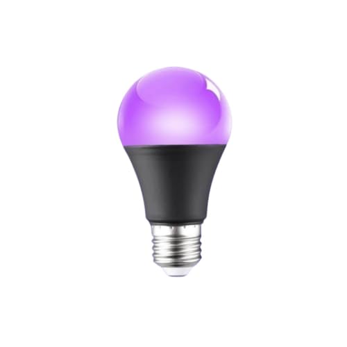 POCKETMAN UV BULB LED Superhelle 9W E27 Birne 395nm Schwarzlicht AC 240V Birne Geeignet für Festivals, Partys, Bars (Schwarz, 1 Stück) von POCKETMAN