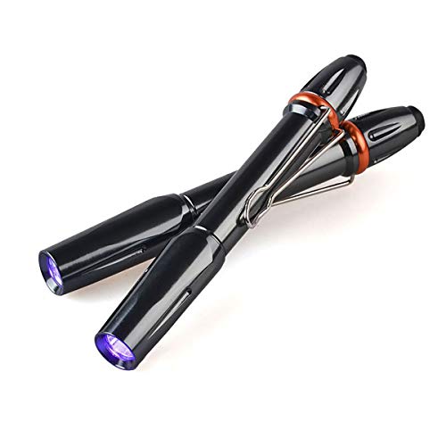 POCKETMAN UV-Taschenlampe 395nm UV-Taschenlampe LED Portable Pen Light Detector mit Clip Pen Flashlight UV-Detektor Licht (2 Pack) von POCKETMAN
