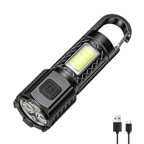 Pocketman Mini High Lumen Taschenlampen 3 Helligkeits-Modi LED-Arbeitsleuchten mit Aufhängehaken Tragbare COB-Taschenlampe für Camping, Wandern, Outdoor, Notfall drinnen und draußen (1) von POCKETMAN