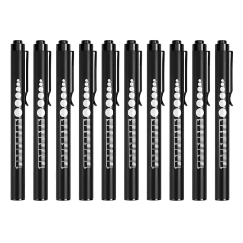 Pocketman Tragbare LED-Taschenlampe, 2-in-1-Stift-Taschenlampe, Dual-LED-Mini-Taschenlampe, wiederaufladbar, gelbes und weißes Licht für Schecks, 10 Stück von POCKETMAN