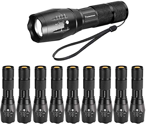 Taschenmen LED taktische Super Bright 2000 Lumen LED Tragbare Taschenlampe einstellbarer Fokus im Freien Zoomable mit 5 Lichtmodi von POCKETMAN