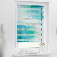 Doppelrollo Duo Aquarell blau B/L: ca. 60x150 cm von LICHTBLICK