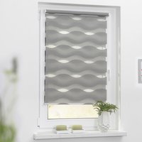 Doppelrollo Duo Welle grau B/L: ca. 80x220 cm von LICHTBLICK