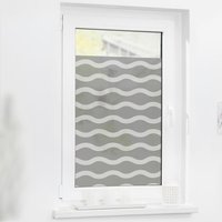 LICHTBLICK Fensterfolie Welle Wellen Welle grau weiß B/L: ca. 100x180 cm von LICHTBLICK